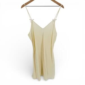 Vintage Intimate Options Silk Cream Slip Dress Adjustable Strap Lingerie Size XL